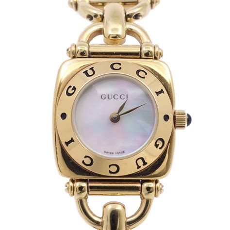 gucci gold watch 6400l|GUCCI 6400L Quartz Gold Swiss Made White Shell Dial .